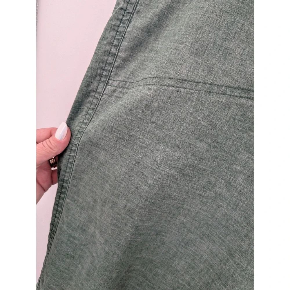 Gorpcore Lounge Prana Breathe Green Hemp Blend Wide Leg Drawstring L Pants